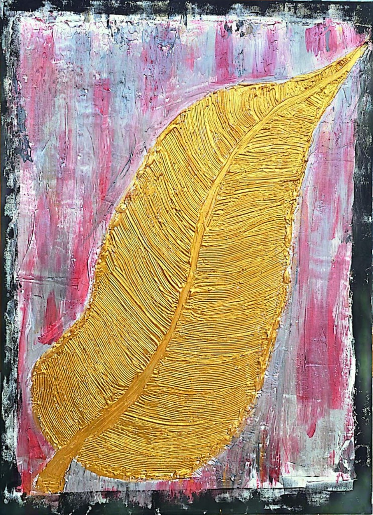 Golden Leaf Textured Art